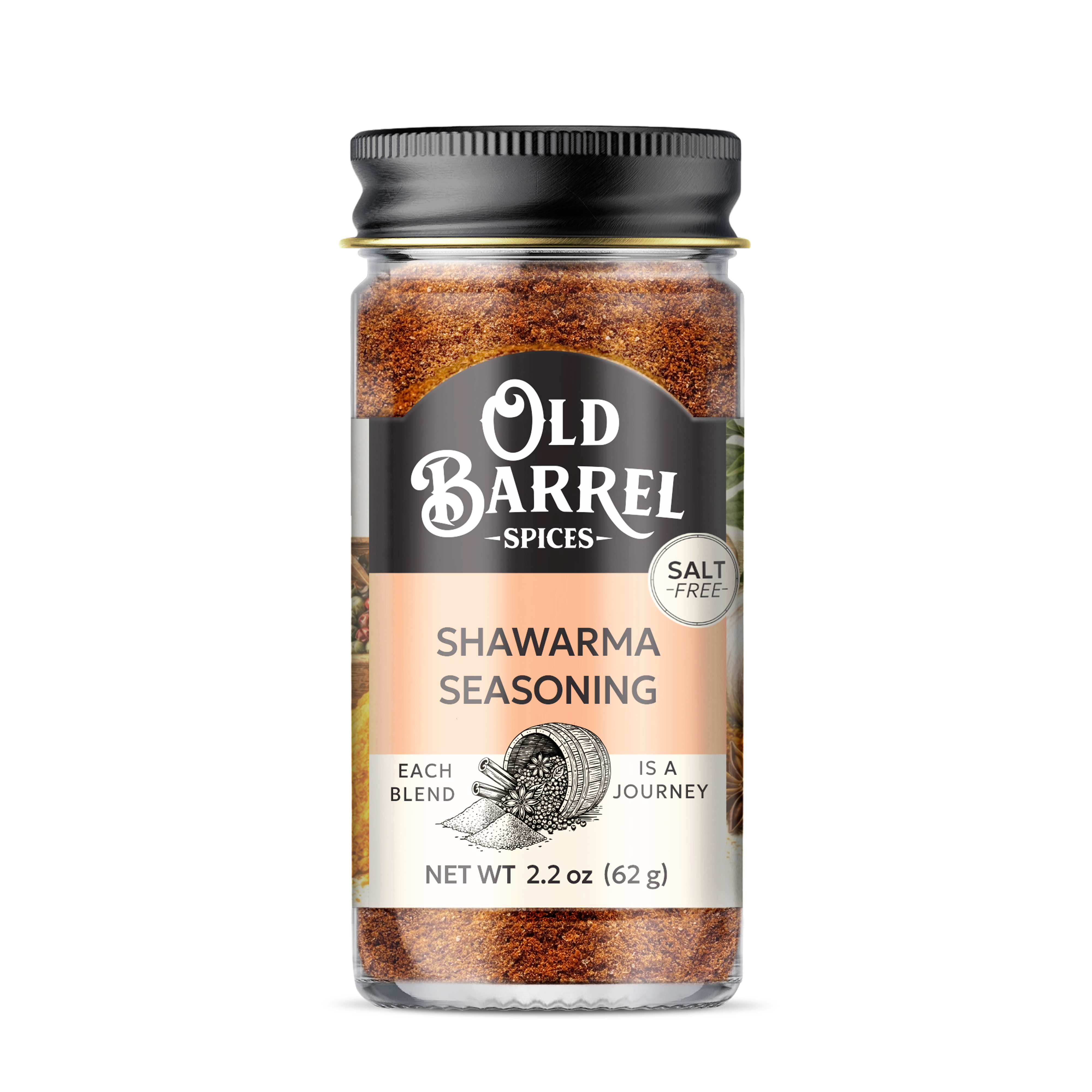 Old Barrel Spices Shawarma Seasoning jar on a white background Main image