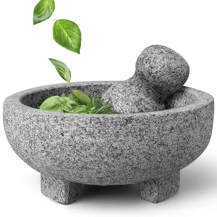 Alpine Cuisine Mortar and Pestle Set - 8 Inch - Unpolished Granite Main image