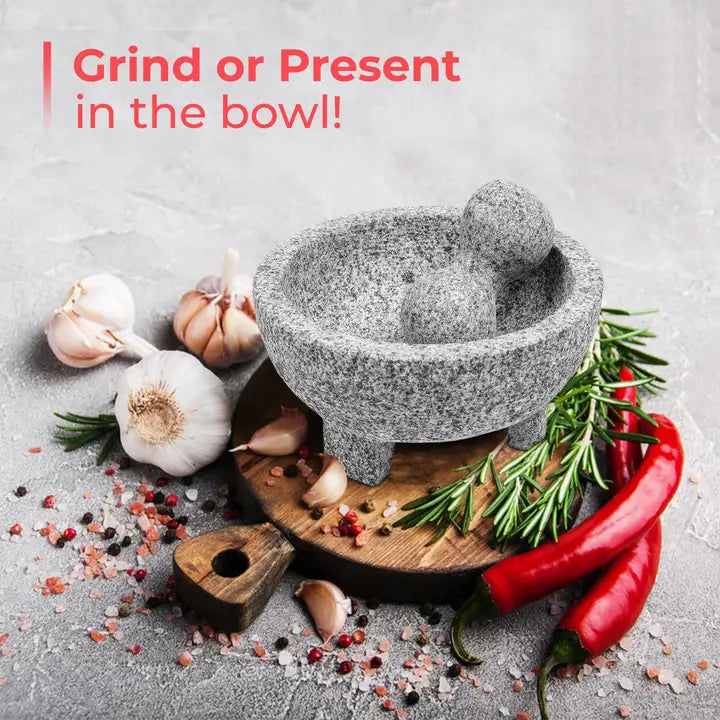 Alpine Cuisine Mortar and Pestle Set - 8 Inch - Unpolished Granite Secondary image