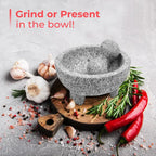 Alpine Cuisine Mortar and Pestle Set - 8 Inch - Unpolished Granite
