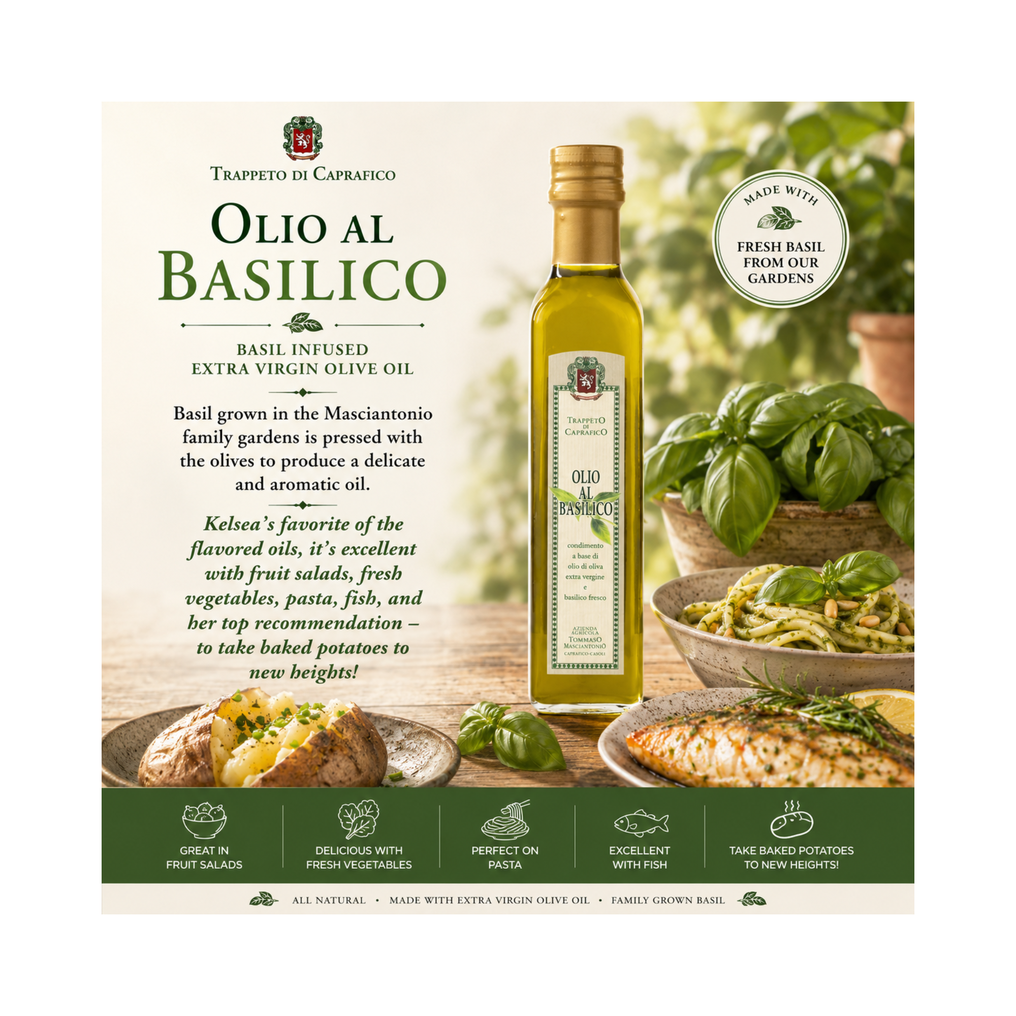 Basilico (Basil) Flavored 1/4L Bottle