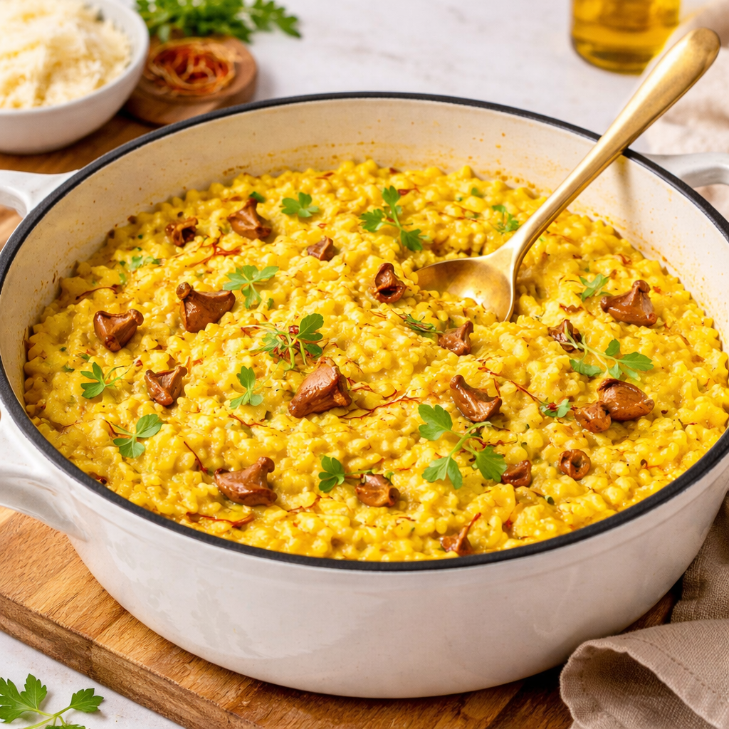Saffron & Chanterelle Risotto - Spice & Easy by Savory Spice