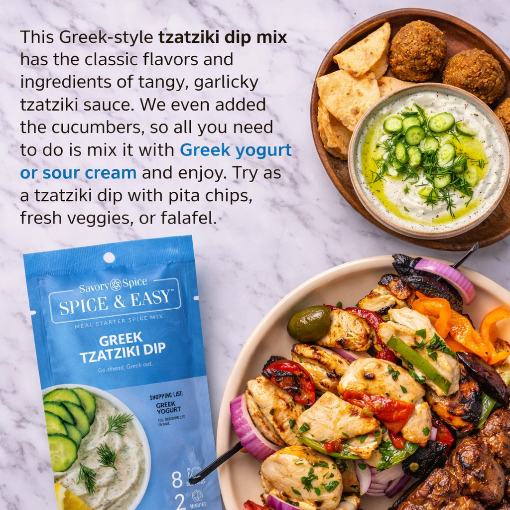 Greek Tzatziki Dip - Spice & Easy by Savory Spice