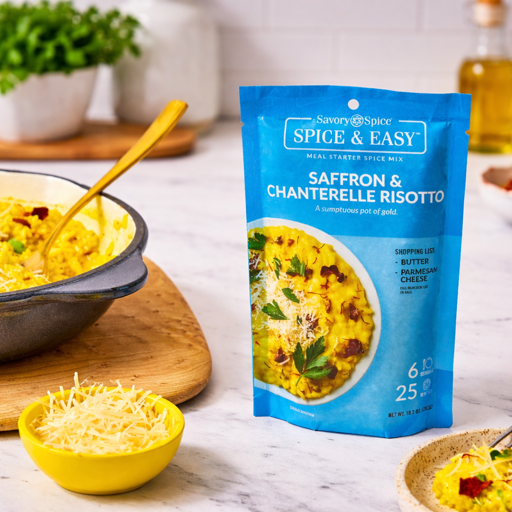 Saffron & Chanterelle Risotto - Spice & Easy by Savory Spice